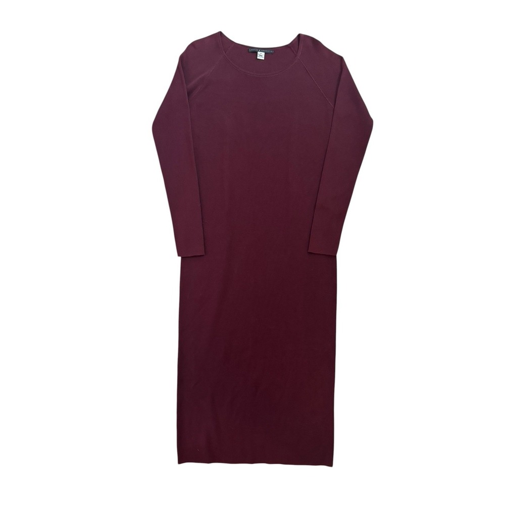 Peruvian Connection‎ Small Midi Dress Cotton Stretch Burgundy